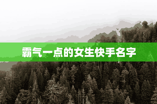 霸气一点的女生快手名字(霸气一点的女生快手名字两个字)